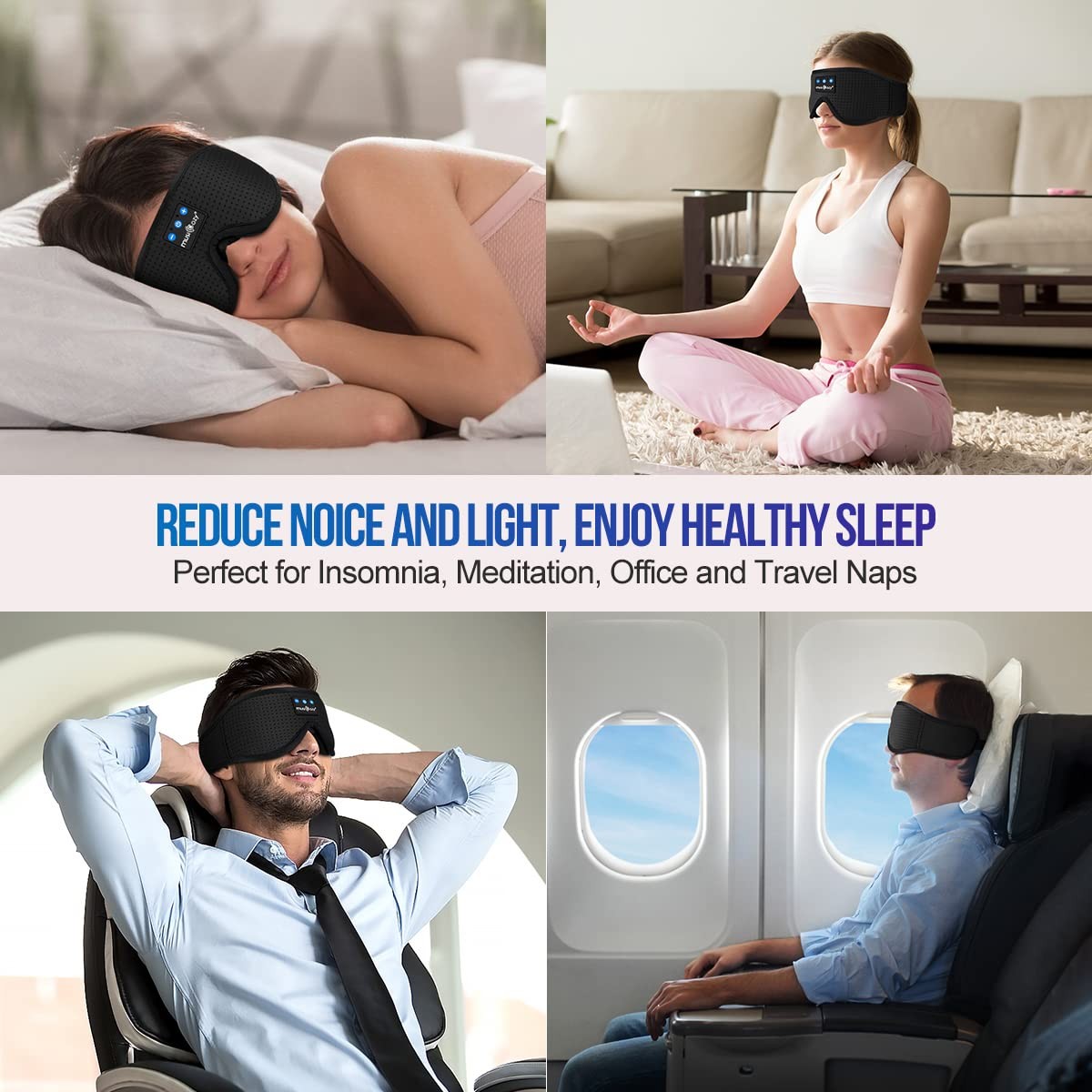 Bluetooth Sleep Headphones Eye Mask Wireless Music Mask