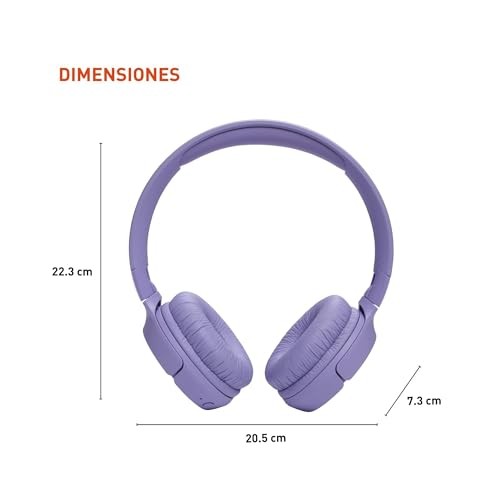 Tune 520BT – Wireless On-Ear Headphones, Up to 57H Battery Life and Purple