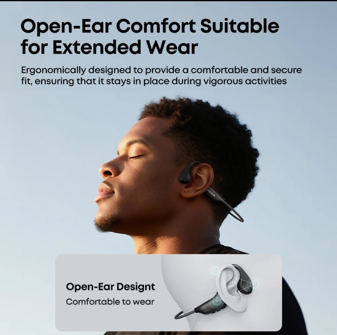 Swimming Headphones IP68 Waterproof, Bone Conduction Headphones MP3 Black