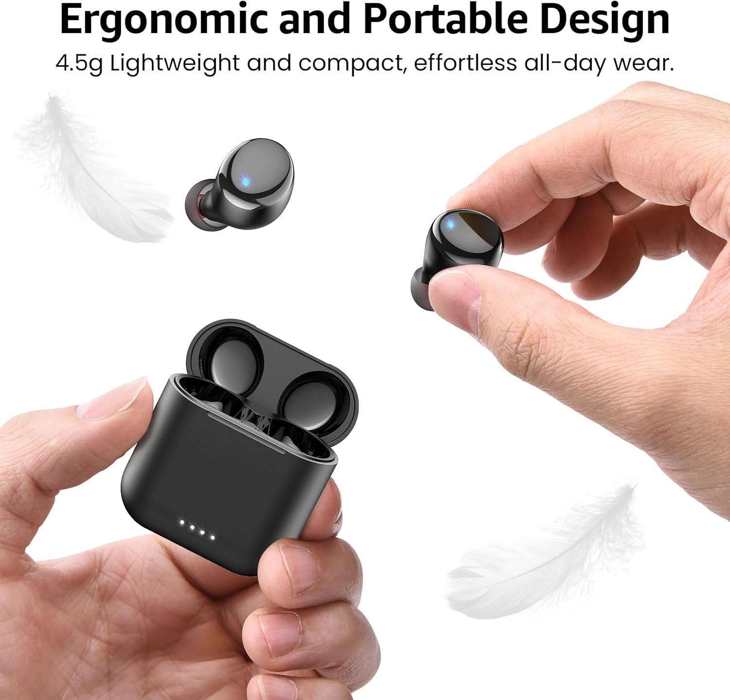 T6 Wireless Earbuds with 50H Playtime, Bluetooth 5.3, IPX8 Waterproof