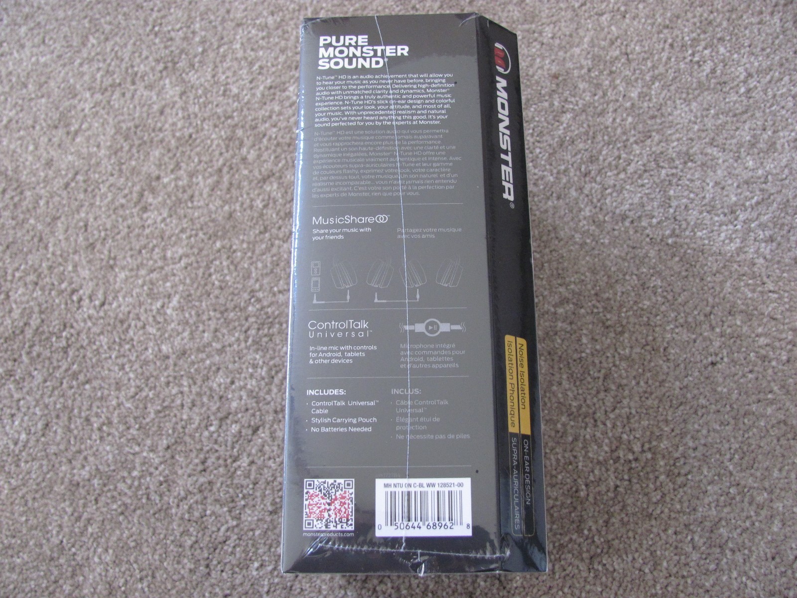 Brand New Monster N-Tune HD Colour It Loud On-Ear Headphones Blue 128521-00