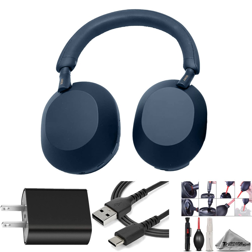 Sony WH-1000XM5 Noise-Canceling Headphones (Midnight Blue)- Basic Kit
