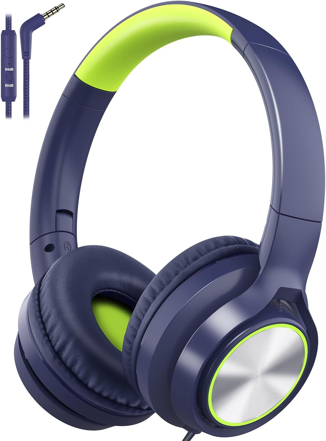 Kids Headphones with Cord , Wired over Ear Headsets with Microphone Limited Volu