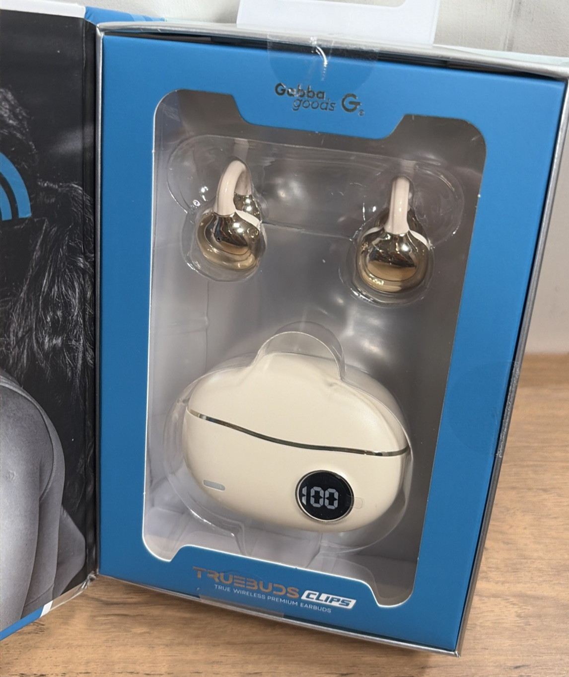 TrueBuds Clips True Wireless Premium Earbuds Gabba Goods Beige Bluetooth New