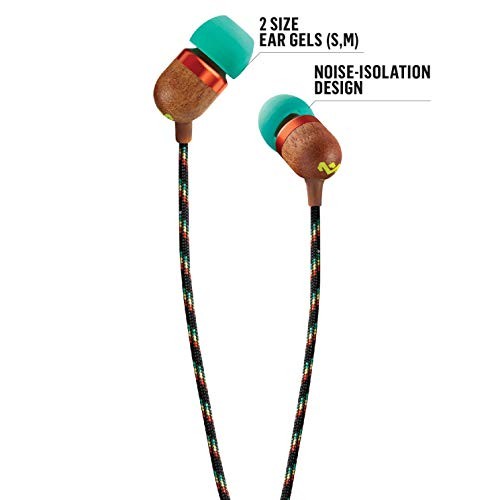 House of Marley Smile Jamaica Wired: Wired Earphones with Microphone, Noise