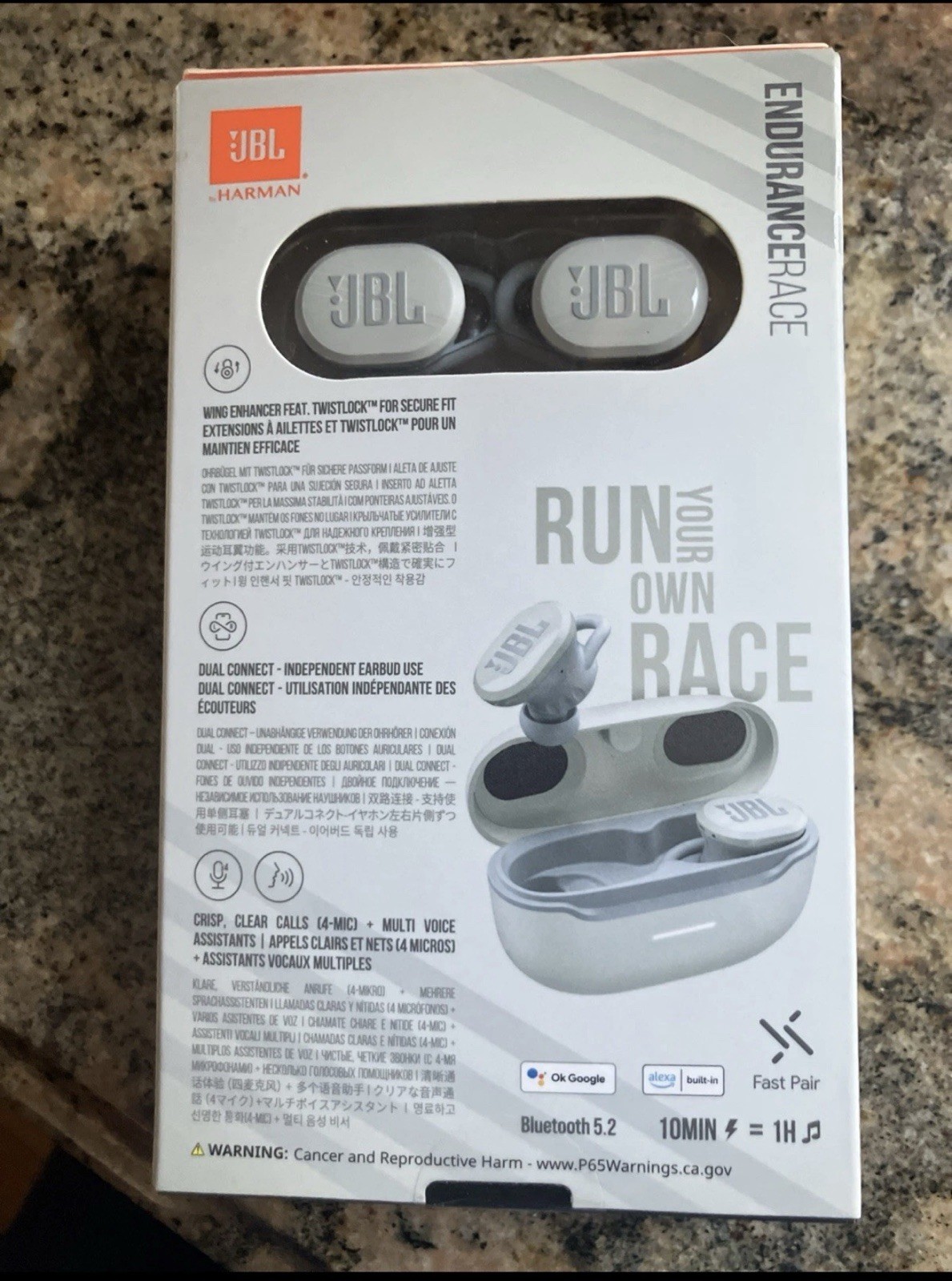 JBL Endurance Race TWS True Wireless In-Ear Sport Headphones (White)