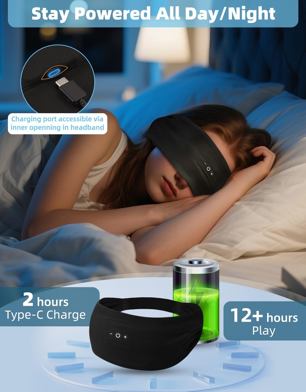 Mixiba Sleeping Headphones, Headband Headphones with HD Stereo Speakers