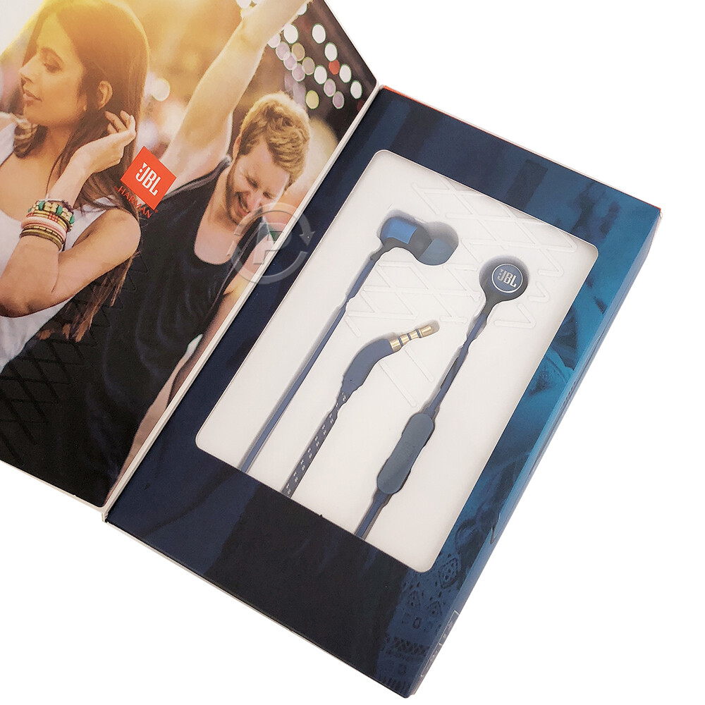 Genuine JBL LIVE 100 In-ear Headphones Signature Sound Hands-free Headsets Blue
