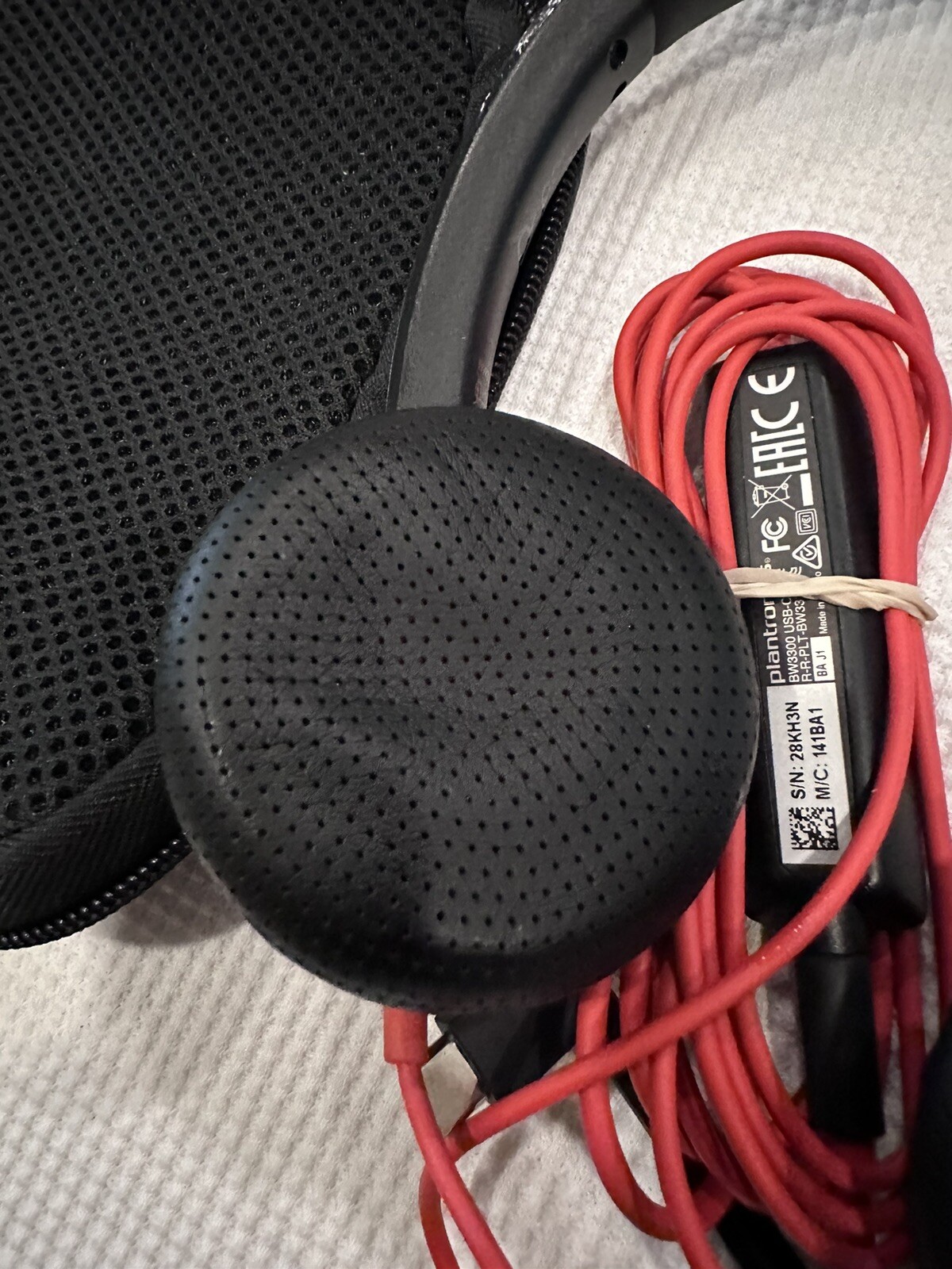 Plantronics Over the Ear Headphones BW3300 With Mesh Zipper Case & Connect Wire