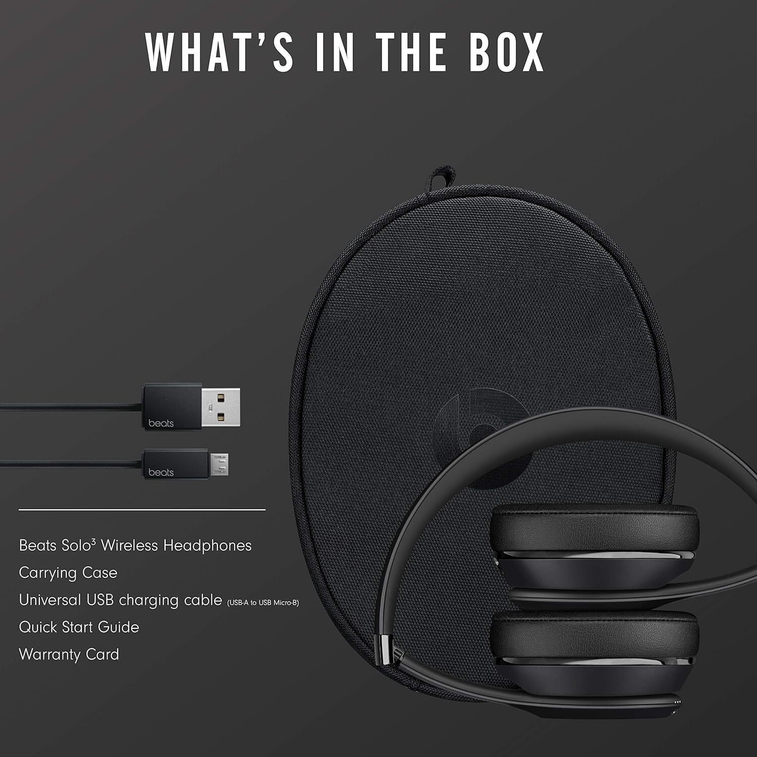 Beats Solo3 Wireless On-Ear Headphones -40 Hours of Listening Time, Black