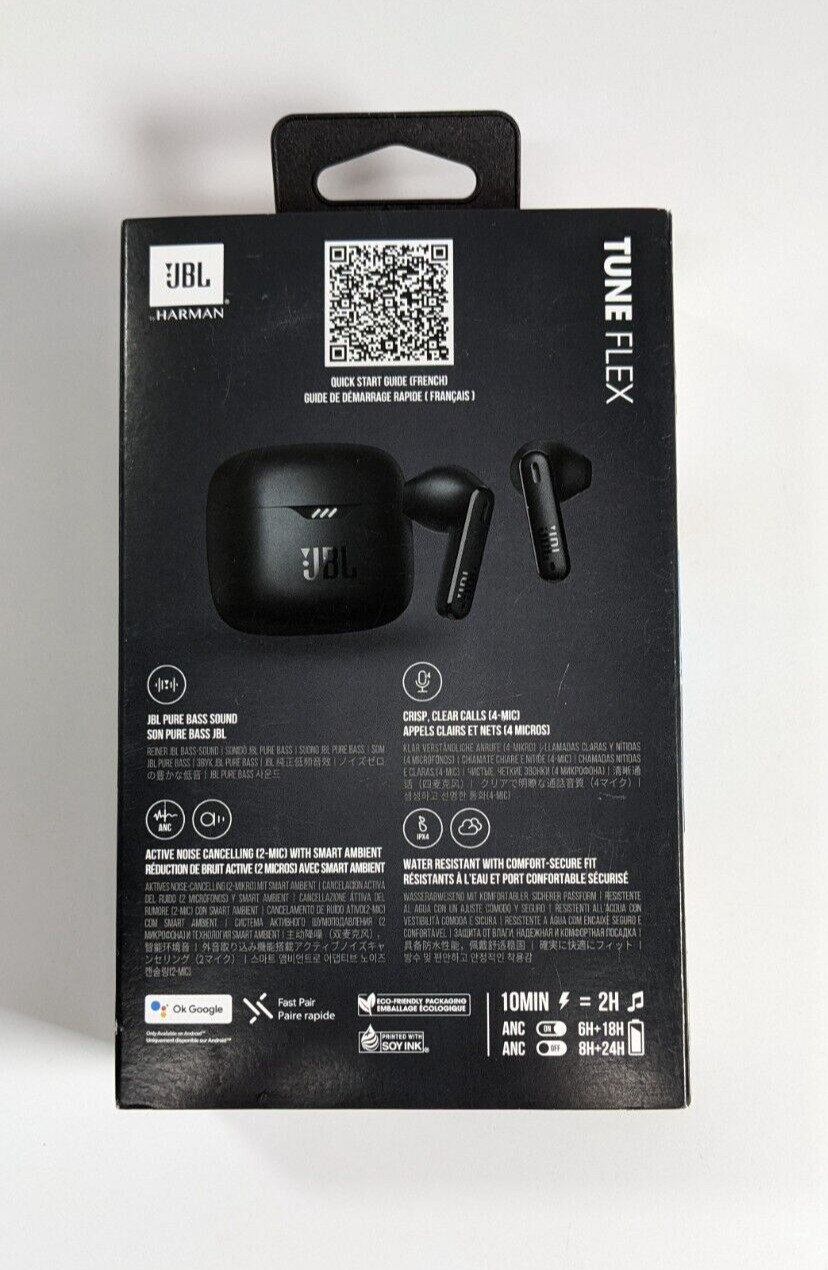 JBL Tune Flex True Wireless Noise Cancelling Earbuds- Black