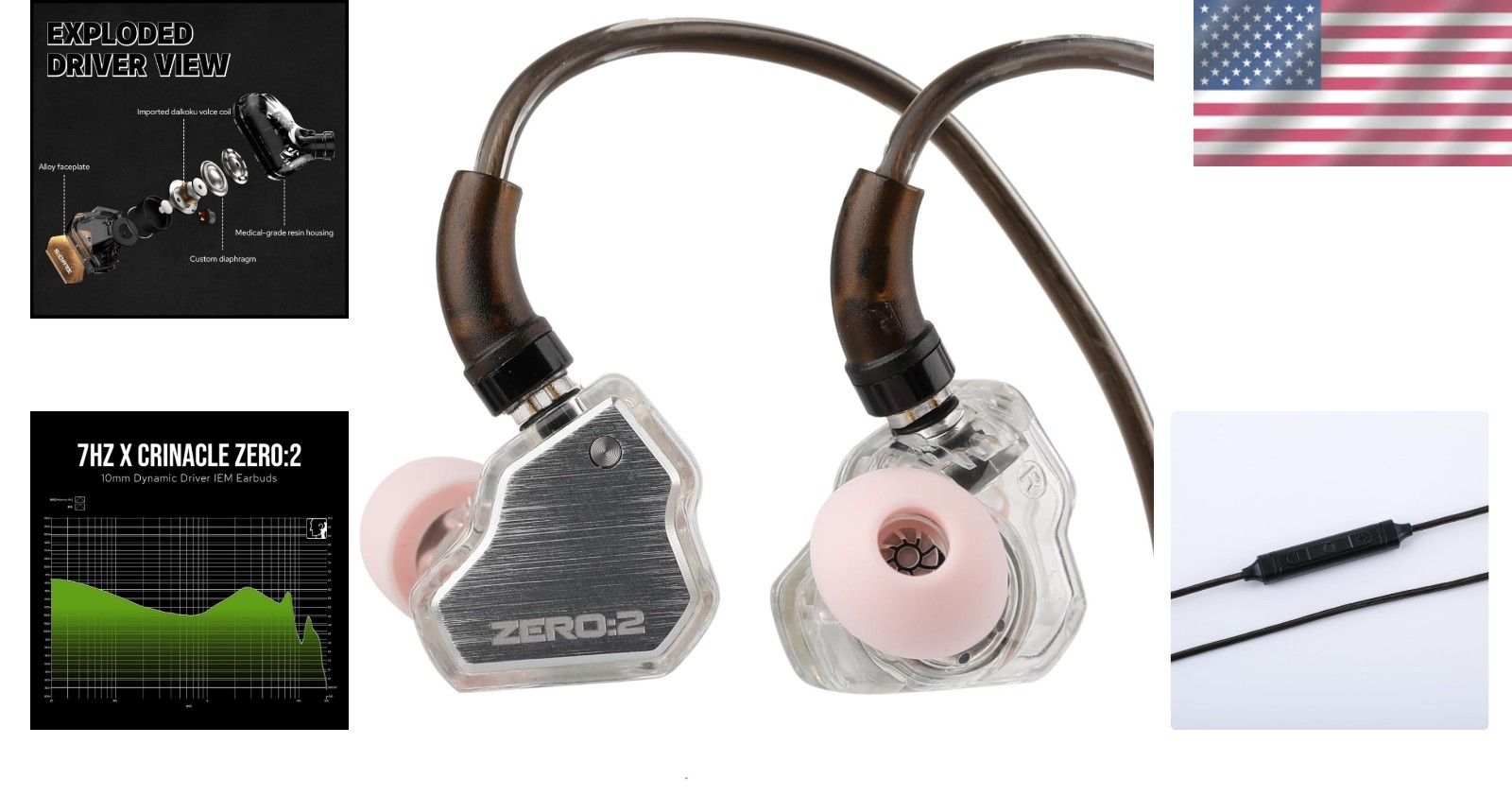 7Hz x Crinacle Zero:2 IEM: Enhanced Dynamic Driver & Sound Isolation, Silver