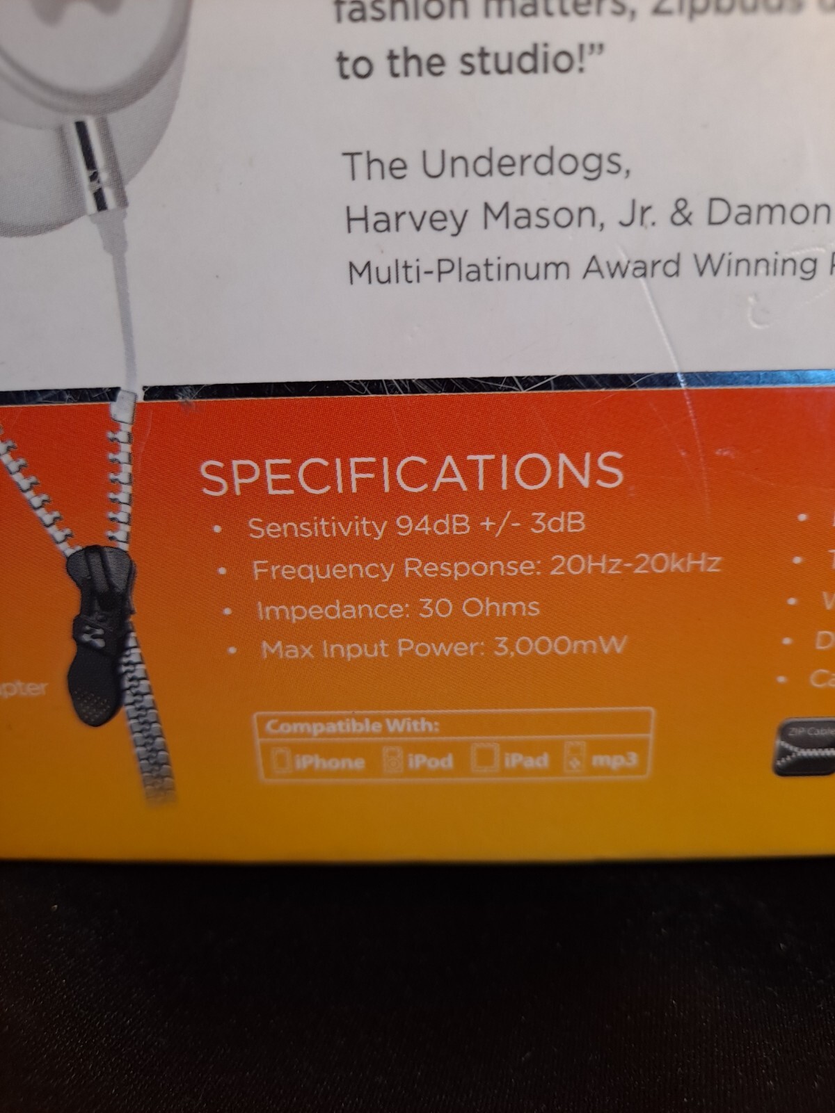 Zipbuds z choice tangle free zipper integrated cabling premium drivers 50 mm New