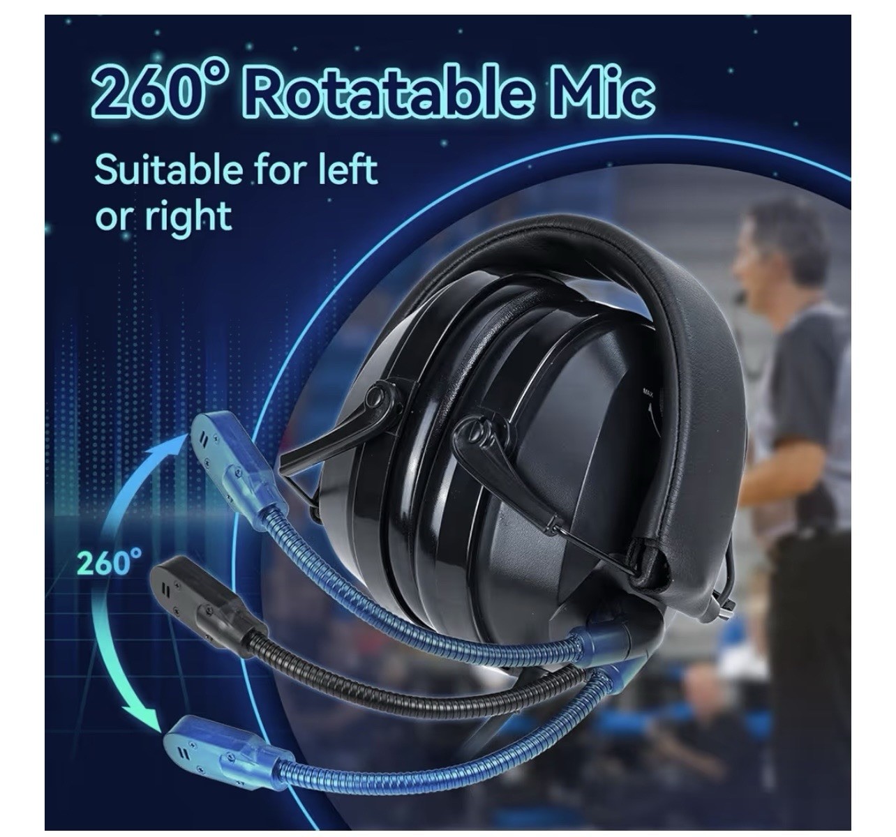 Retevis EHK012 Over-the-Head Noise Reduction Headset Kenwood 2Pin Headphones