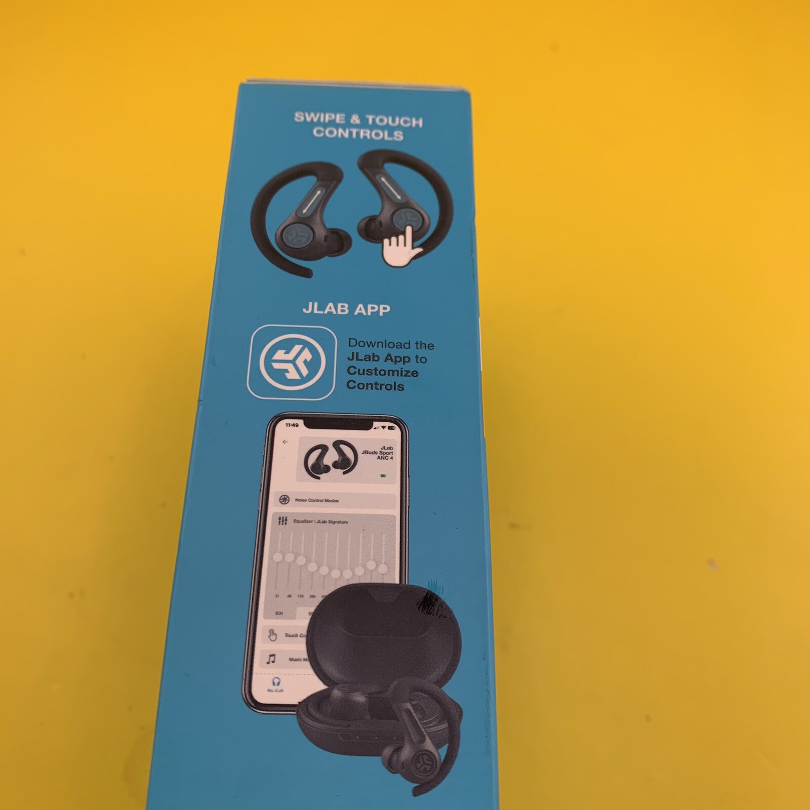 JLab JBuds Sport ANC 4 Bluetooth Earbuds, Sporthook, Fitness & Gym – Cobalt NIB