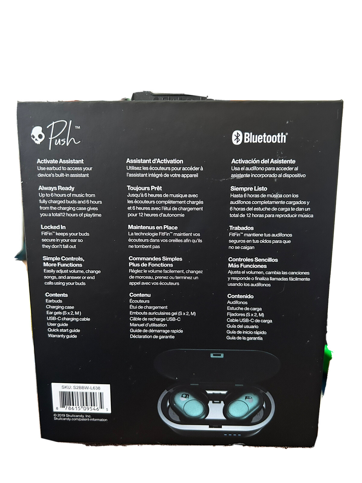 Skullcandy Push Truly S2BBW-L638 Wireless Bluetooth In-Ear Headphone -…