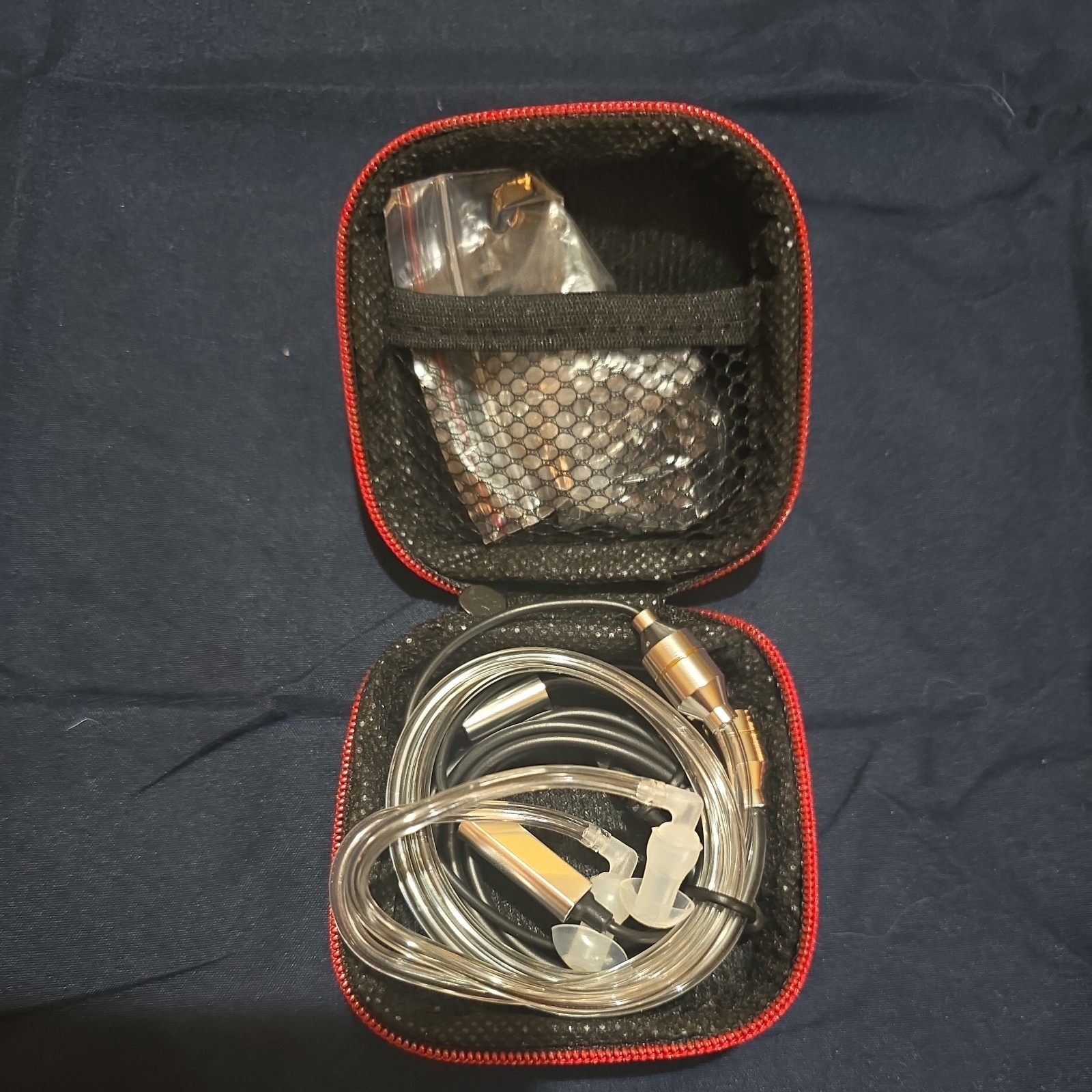 KINDEN Air Tube Headset Binaural with Microphone Deep Bass Noise Transparent