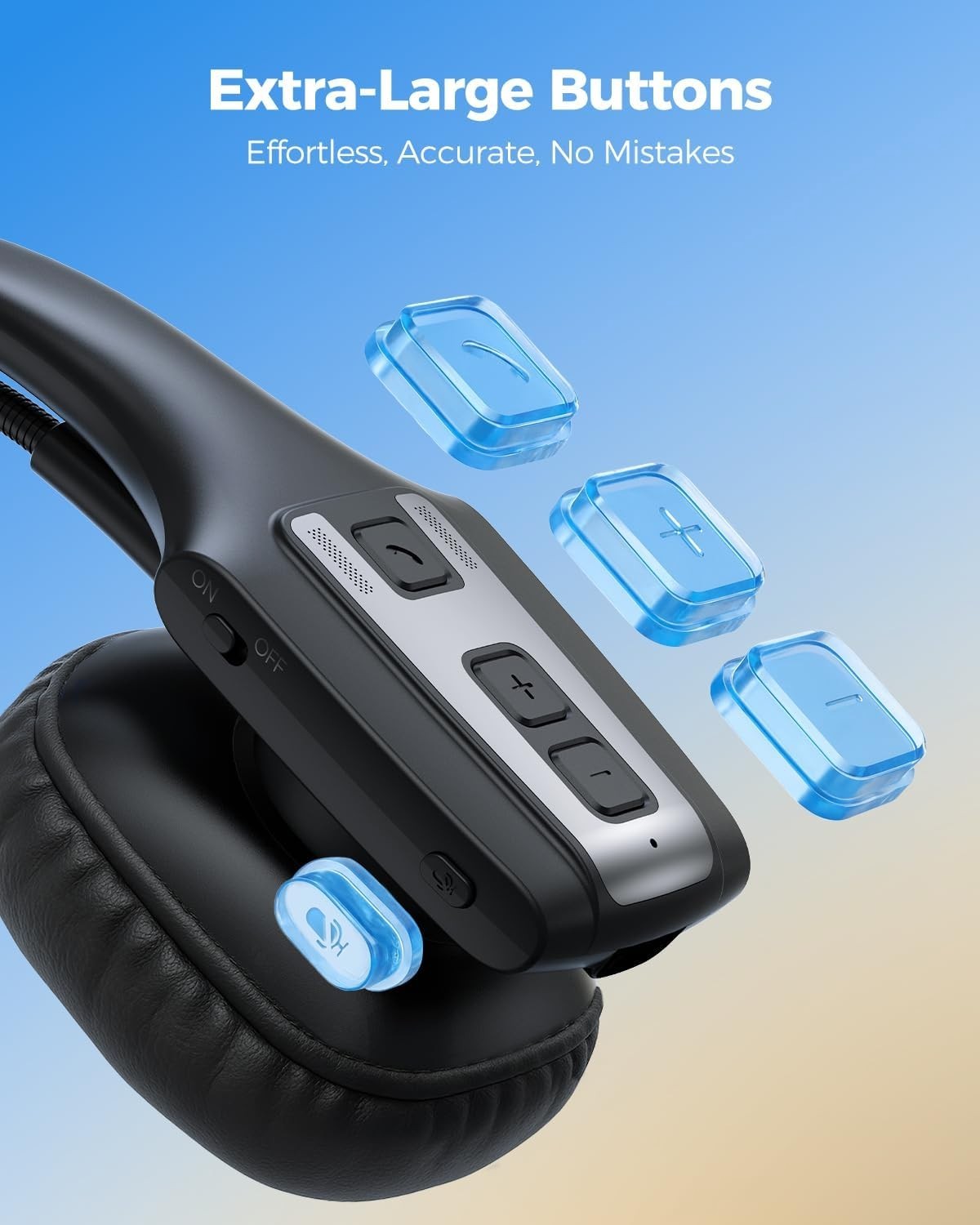HEADPHONE V5.3 Dual Noise Cancelling Microphones, Mute Button, 53H Battery
