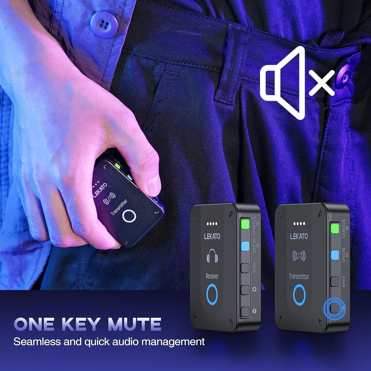 Wireless in Ear Monitor System MS-02, Upgraded 2.4G Stereo IEM System Low Lat…