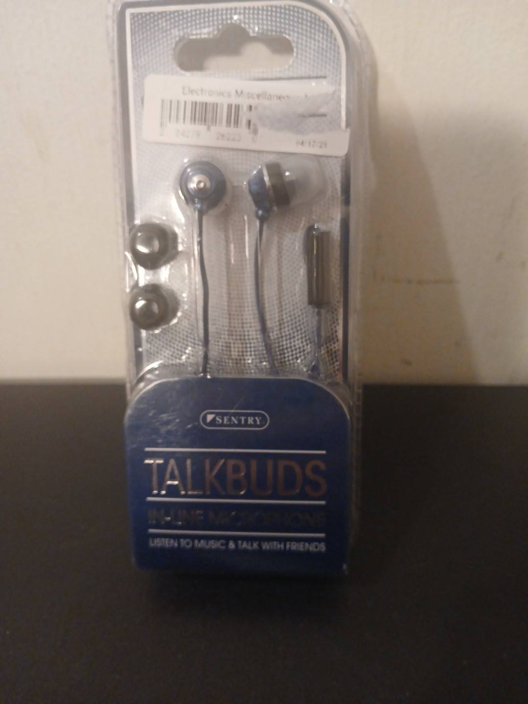 Sentry Talk Buds 1 Pair of Buds With in-line Mics Blue NIP Sleek Retro Look