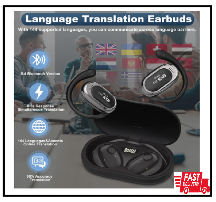 Auriculares Traductor 144 Idiomas 3 en 1 con Aplicación para Android/iOS