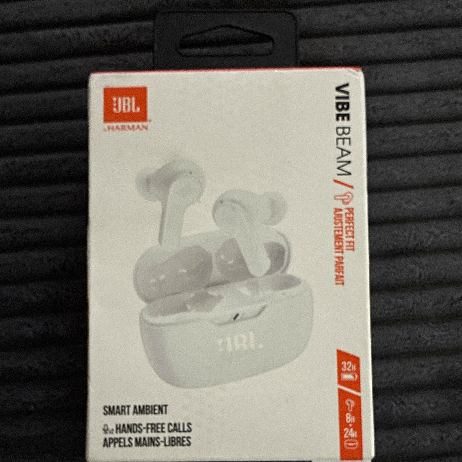 JBL Vibe Beam True Wireless Bluetooth In-Ear Earbuds White w/ Case USB Cable