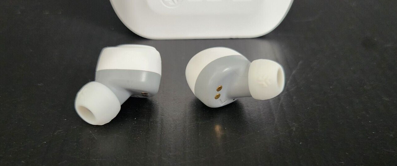 JLab Audio Go Air True Wireless Bluetooth Earbuds + Charging Case – White/Gray