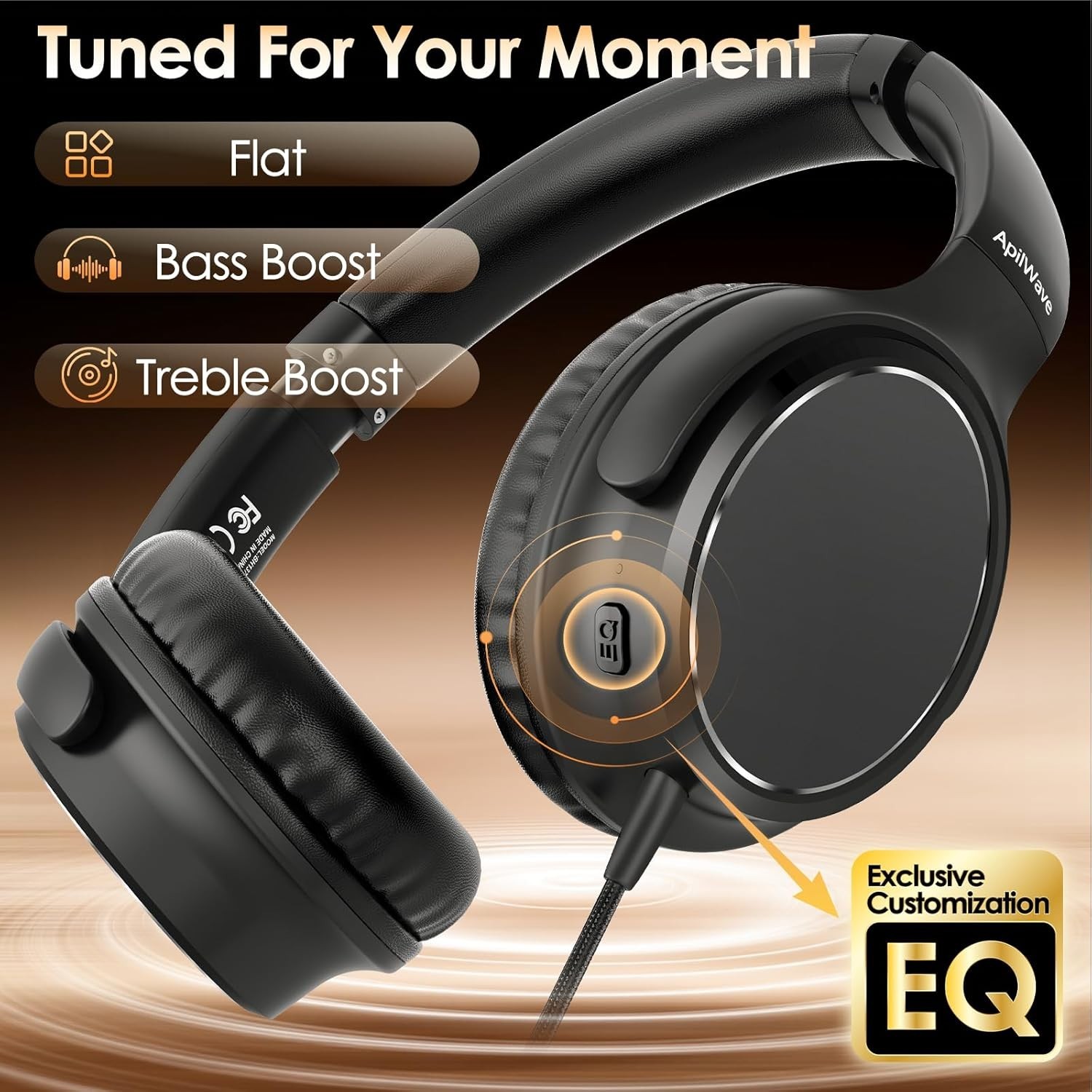 Wired Headphones with 3 EQ Music Modes & Mic, Over Ear Headphones with 1.2m C…