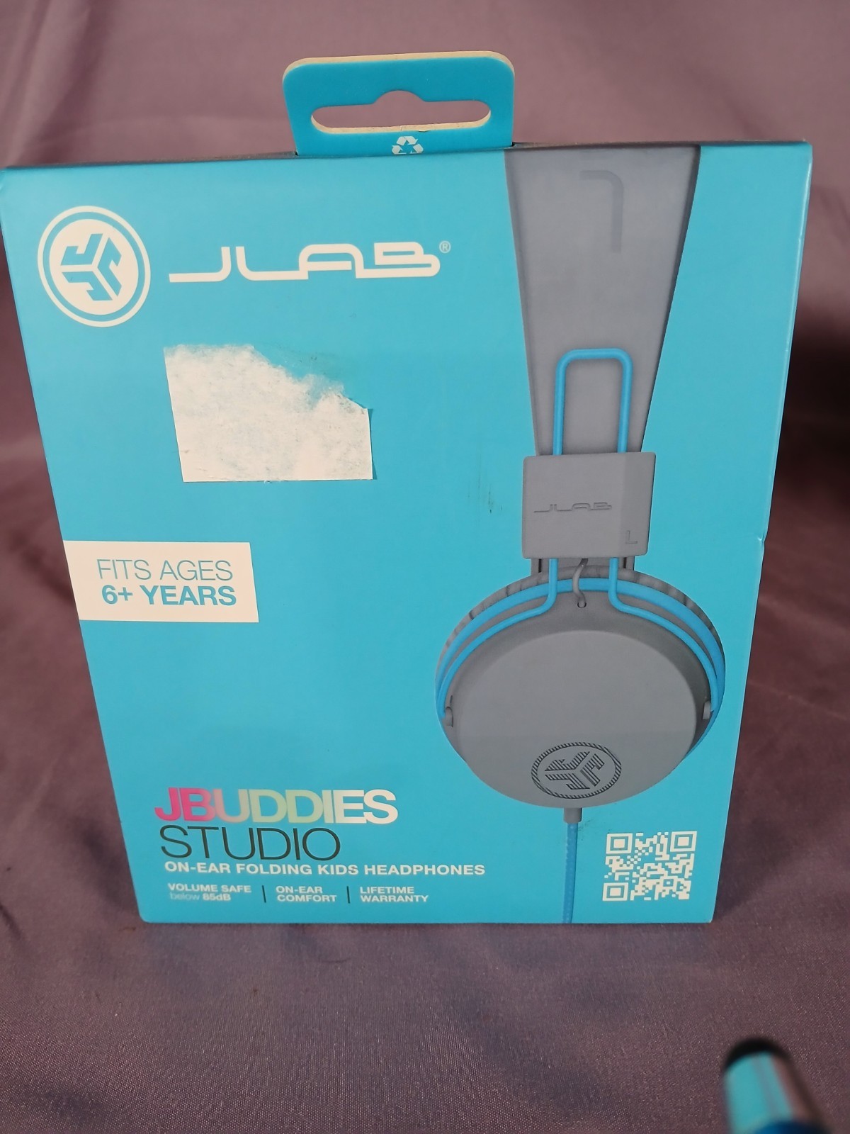 JLab – JBuddies Studio Wired Over-the-Ear Headphones – Gray/Blue. (B1)