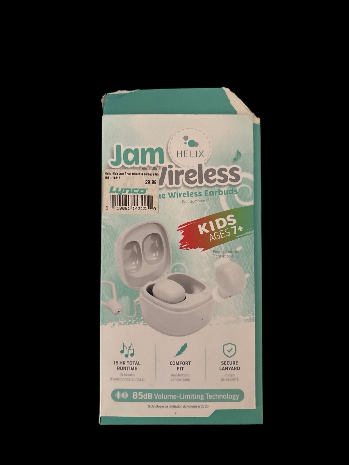 HELIX Kids Jam Wireless Earbuds With Case 85 dB Volume Limiting Technology NEW