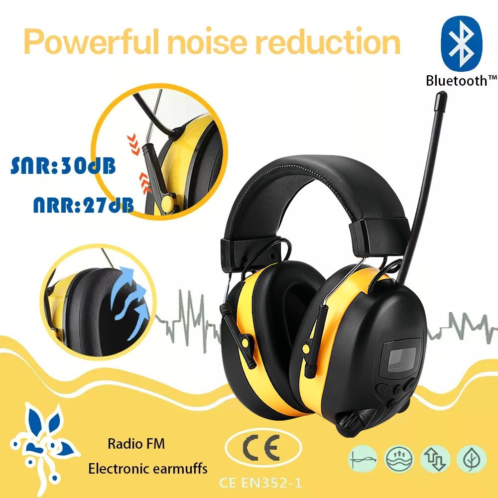FM Radio Headphone with Digital Display Ear Protection Noise Reduction Earmuffs