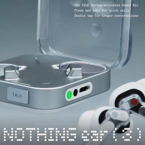 Nothing Ear (3) Noise-Canceling Earphone Bluetooth Super Mic 45dB ANC Black B173