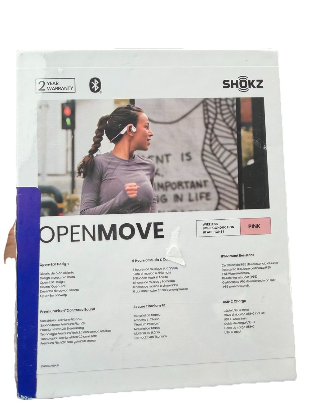 Shokz OpenMove – Open-Ear Bluetooth Sport Headphones – PINK New