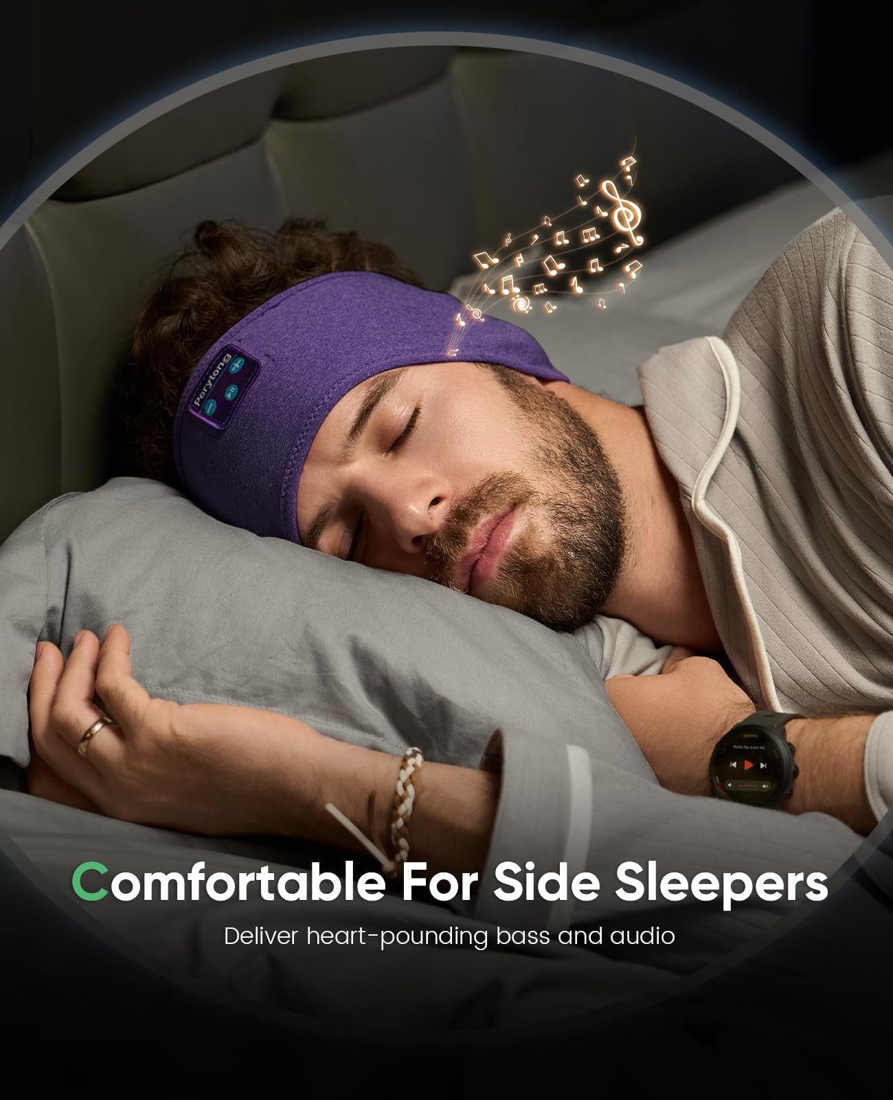 Sleep Headphones Bluetooth Headband – Yoga, Unisex, with Immersive Stereo Sou…