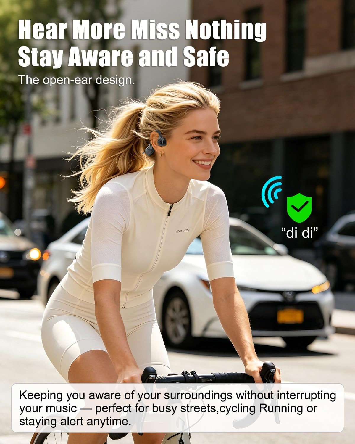 Open Ear Bluetooth Headphones with Microphone – Noise Cancelling Wireless Headse