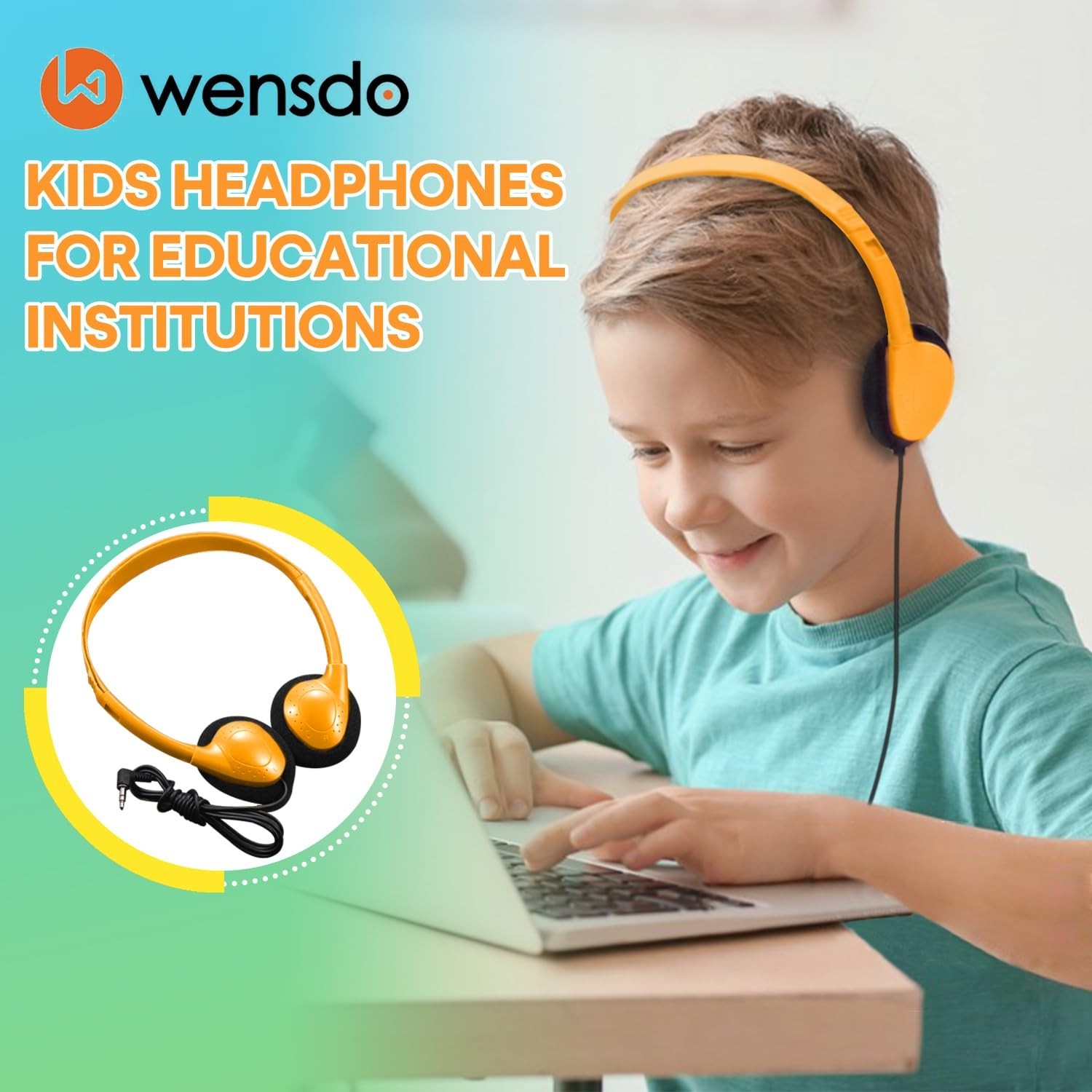 100 Pack Bulk Classroom Headphones, Durable Wired Earphones for Kids & Adults, 3