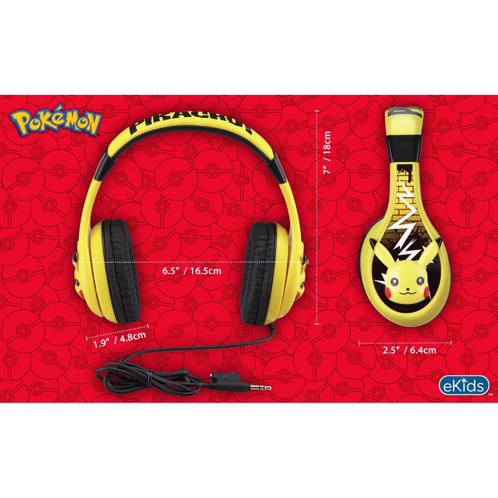eKids Pokemon Pikachu Kids Headphones ( Yellow )