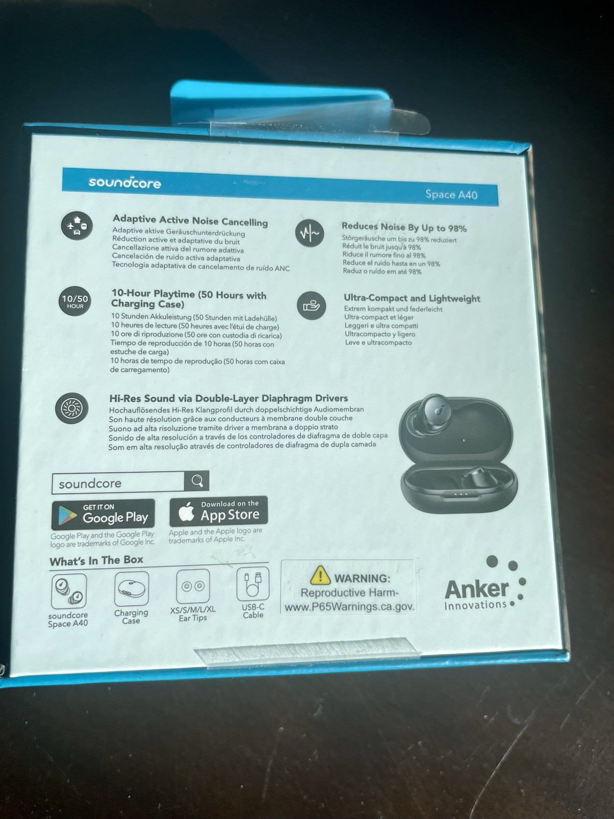 Soundcore Space A40 Wireless Earbuds Adaptive – Blue (AKA3936)