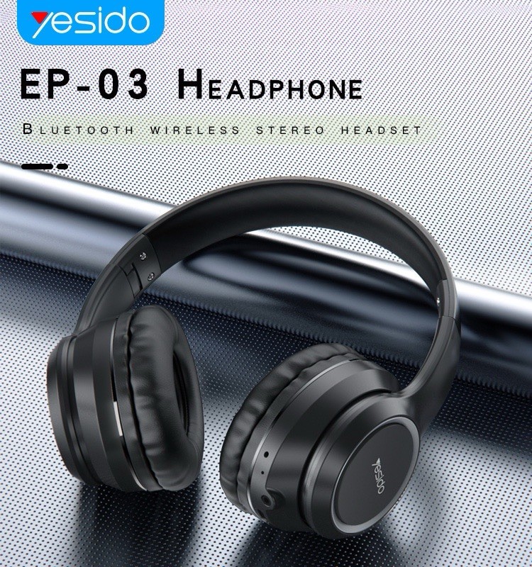 Bluetooth Wireless Headphones, 40mm, Foldaway, Black, 3.5mm Jack