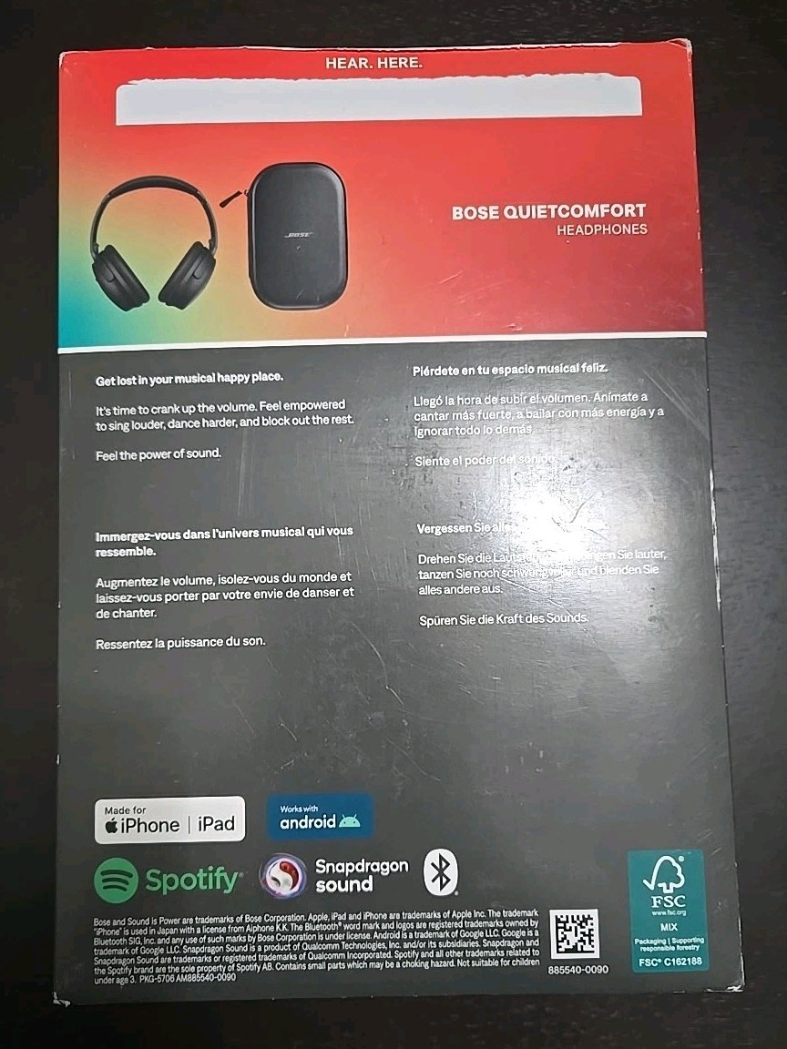 Bose QuietComfort Noise Cancelling Headphones – Black – Open Box