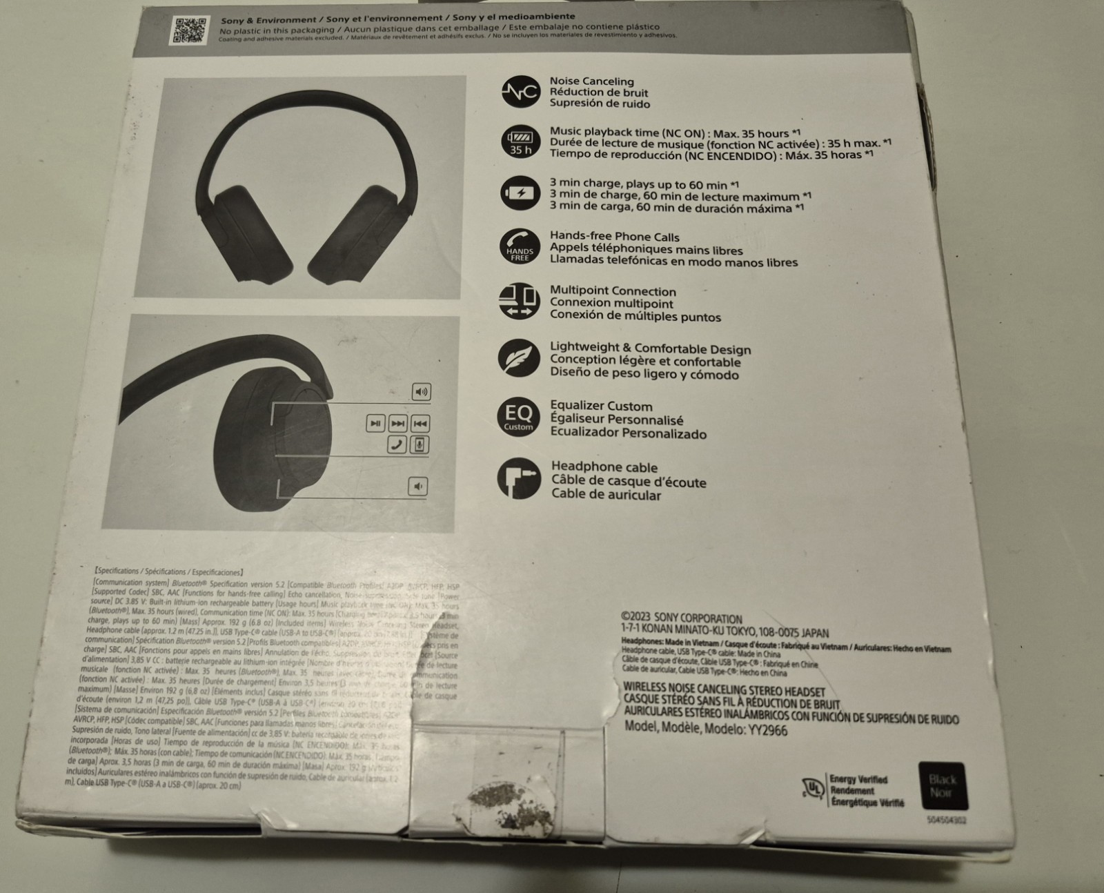 Sony WH-CH720N Noise Canceling Wireless Headphones black