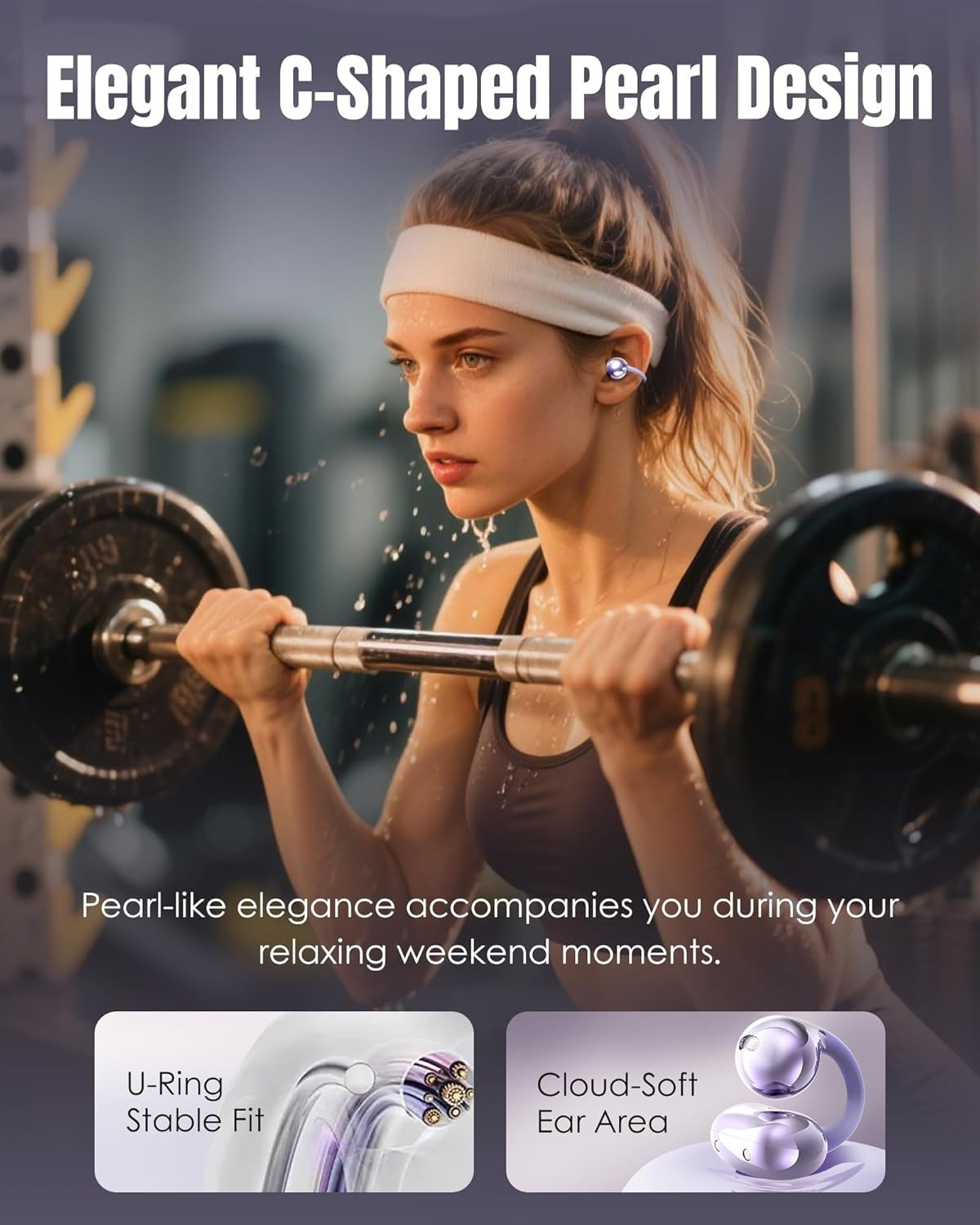King Lucky Clip-On Earbuds Gen 3, Open-Ear Wireless Bluetooth 6.0 Headphones wit