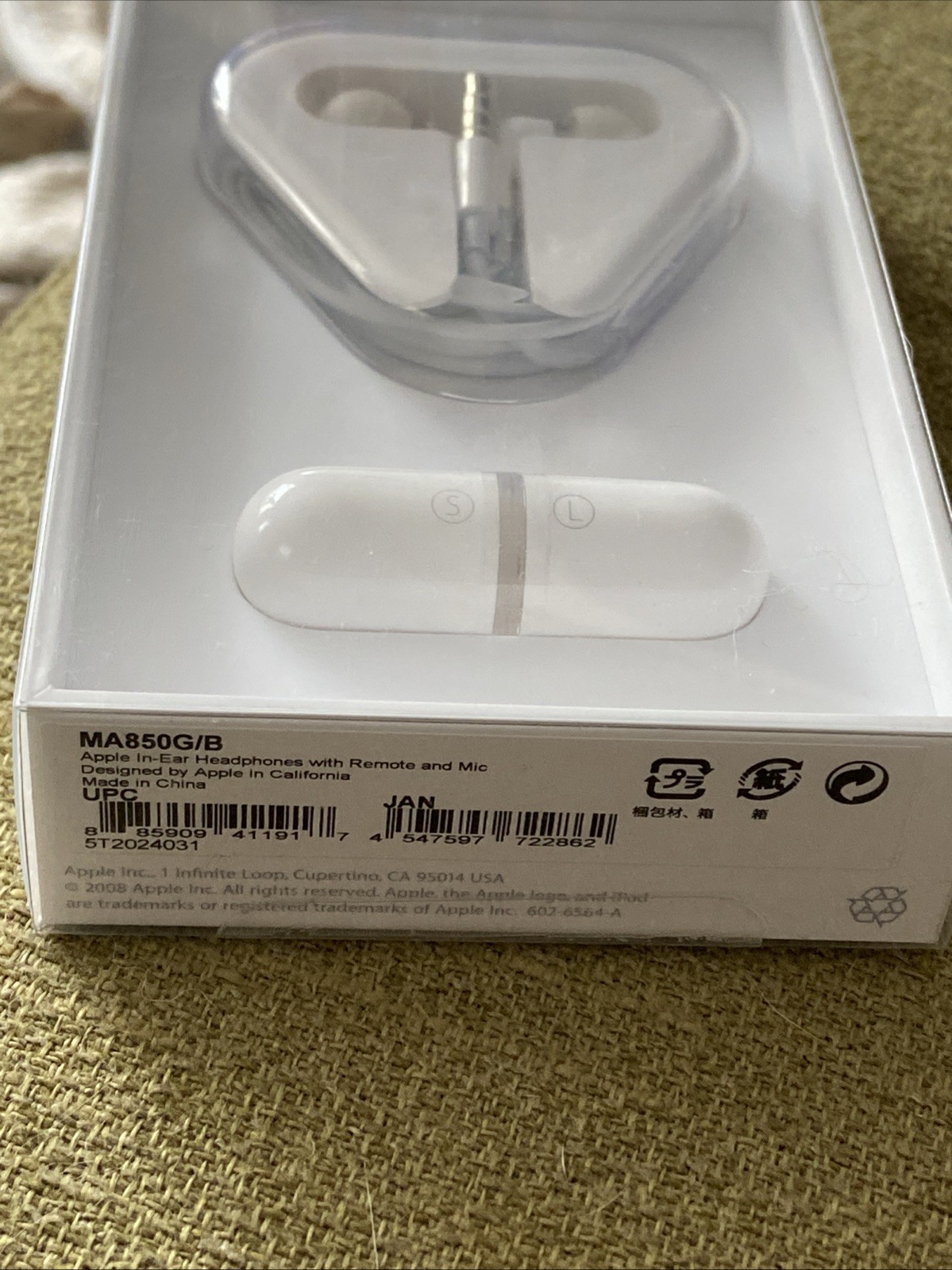 RARE Apple Binaural In-Ear Headset Earbud Headphones w/Remote and Mic (MA850G/B)