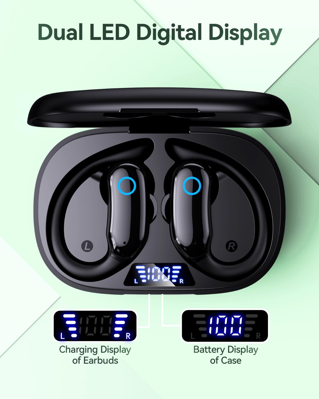 Wireless Active Noise Cancelling Earbuds – 96hrs Playback, IPX7 Waterproof, Ster