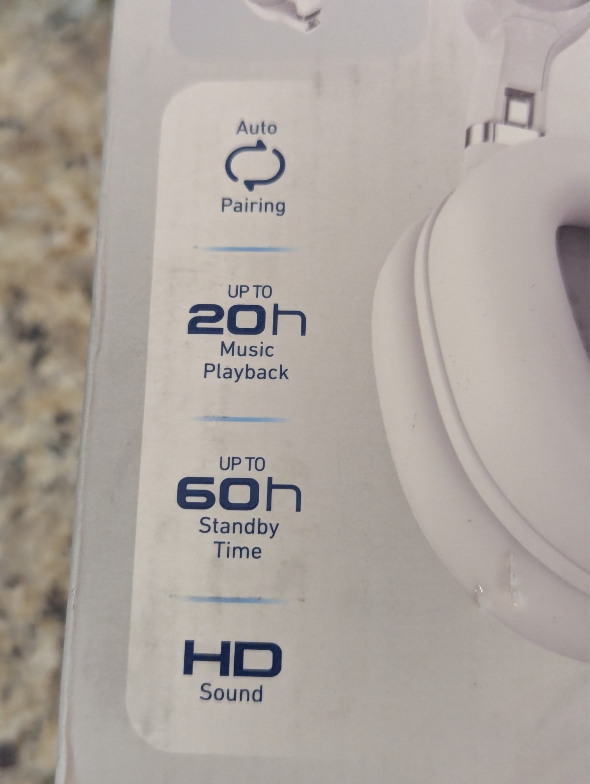 Sound Play Wireless Headphones Over Ear Bluetooth Foldable White