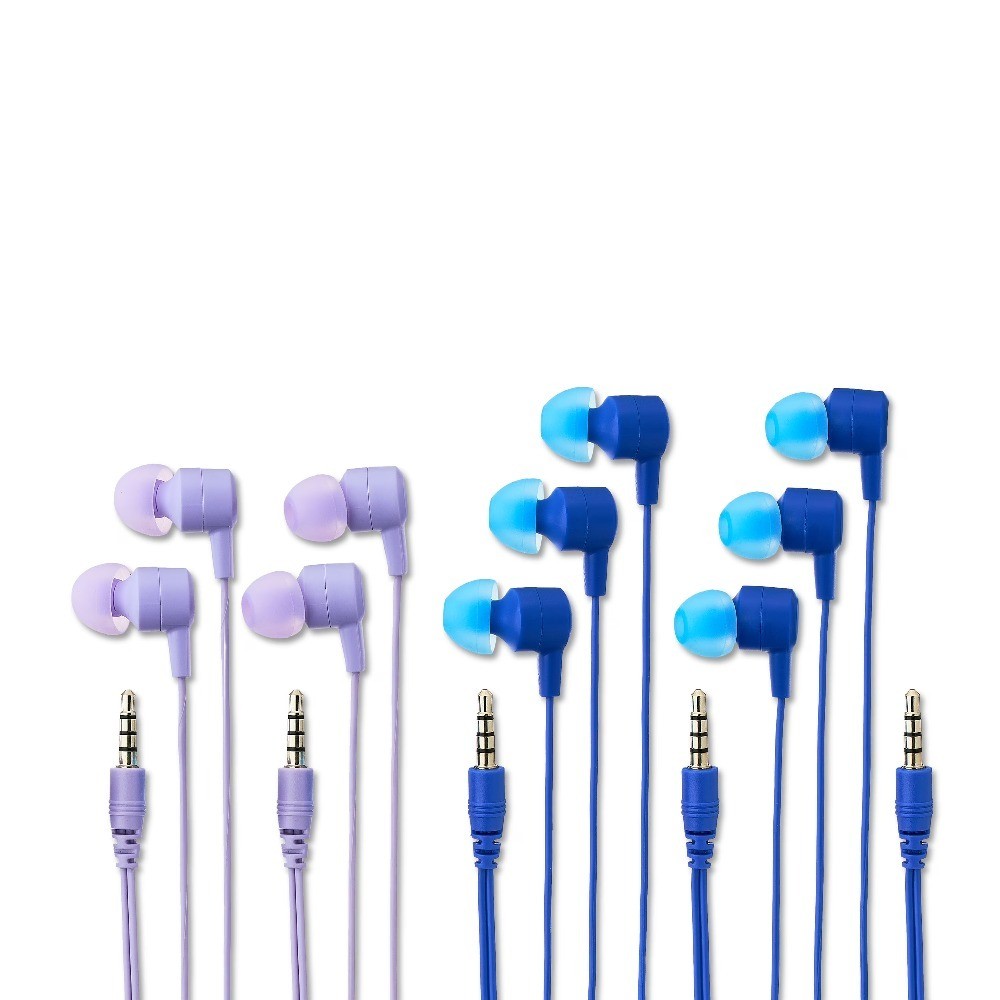 Multicolor Wired Earbuds 5-Pack Stereo Sound Noise Isolating Earphones for