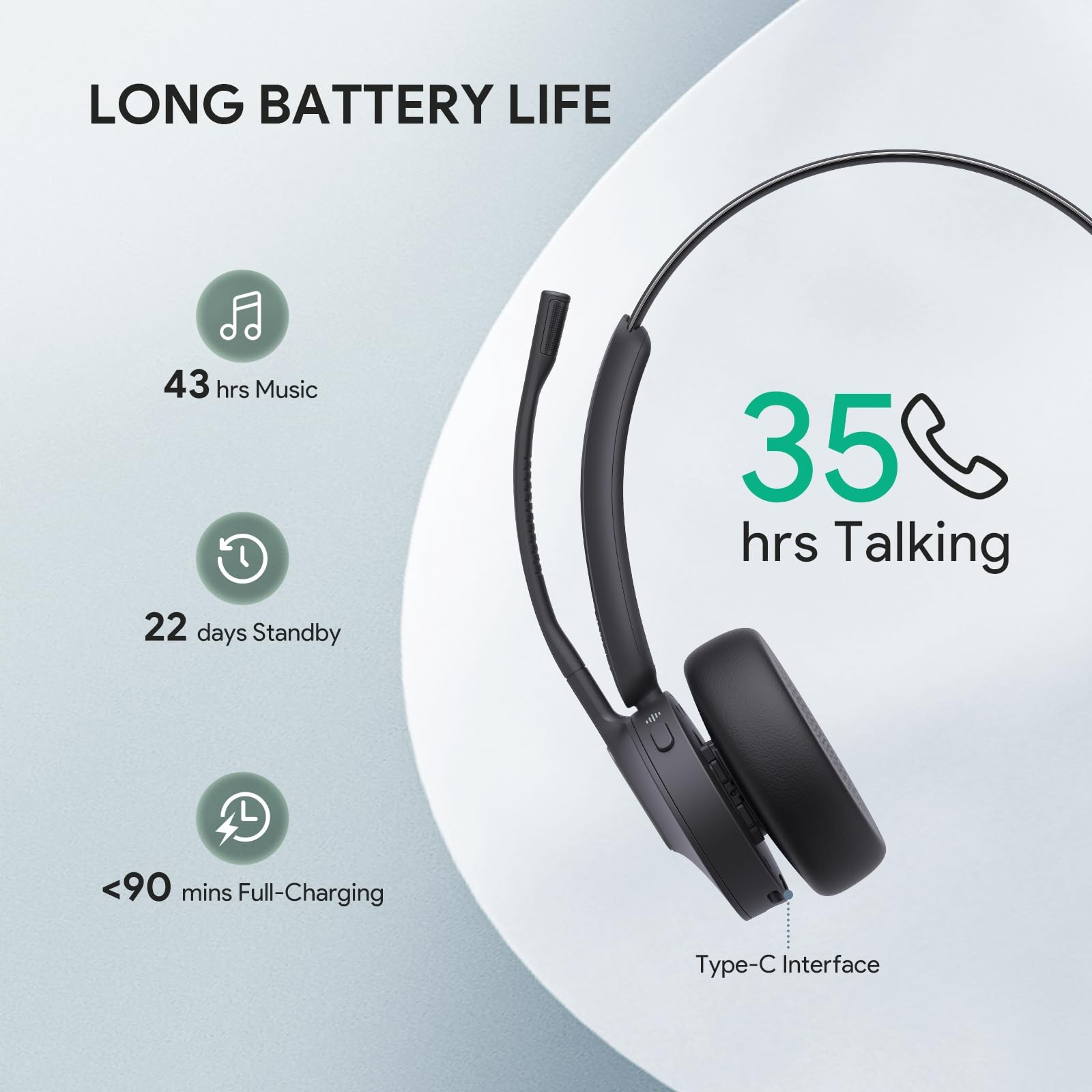 Yealink BH70 Mono Wireless Headset AI Microphone Sound Isolation Teams Zoom