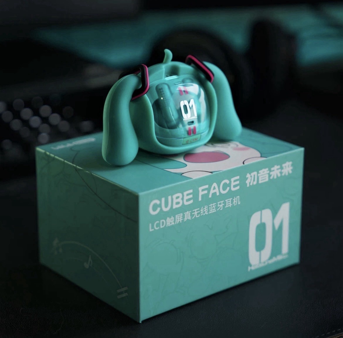 Anime Miku LCD BT Headphones Touch Screen iPhone Android