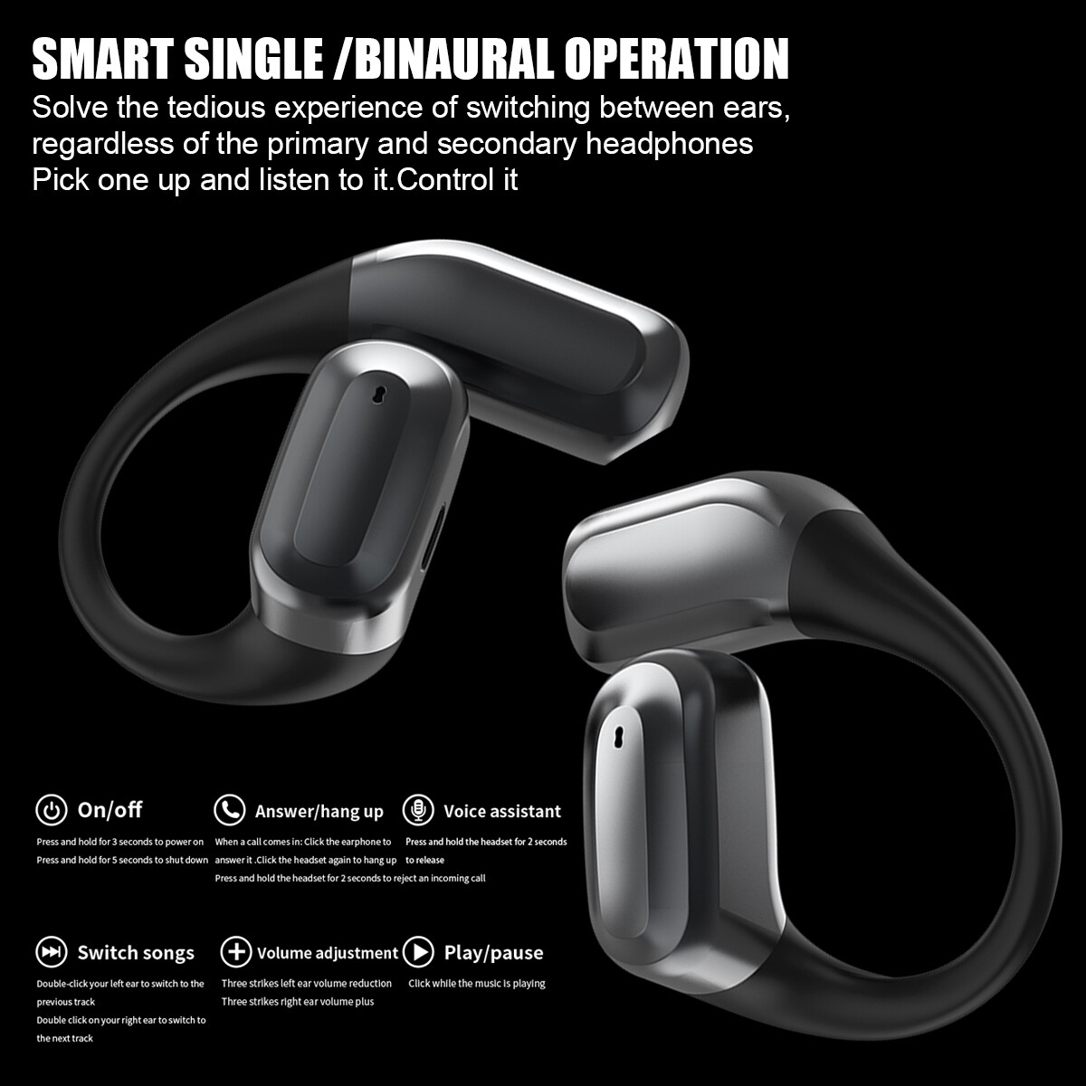 Over The Earbuds Bluetooth Earphones Wireless Headphones AI Translator Earbuds