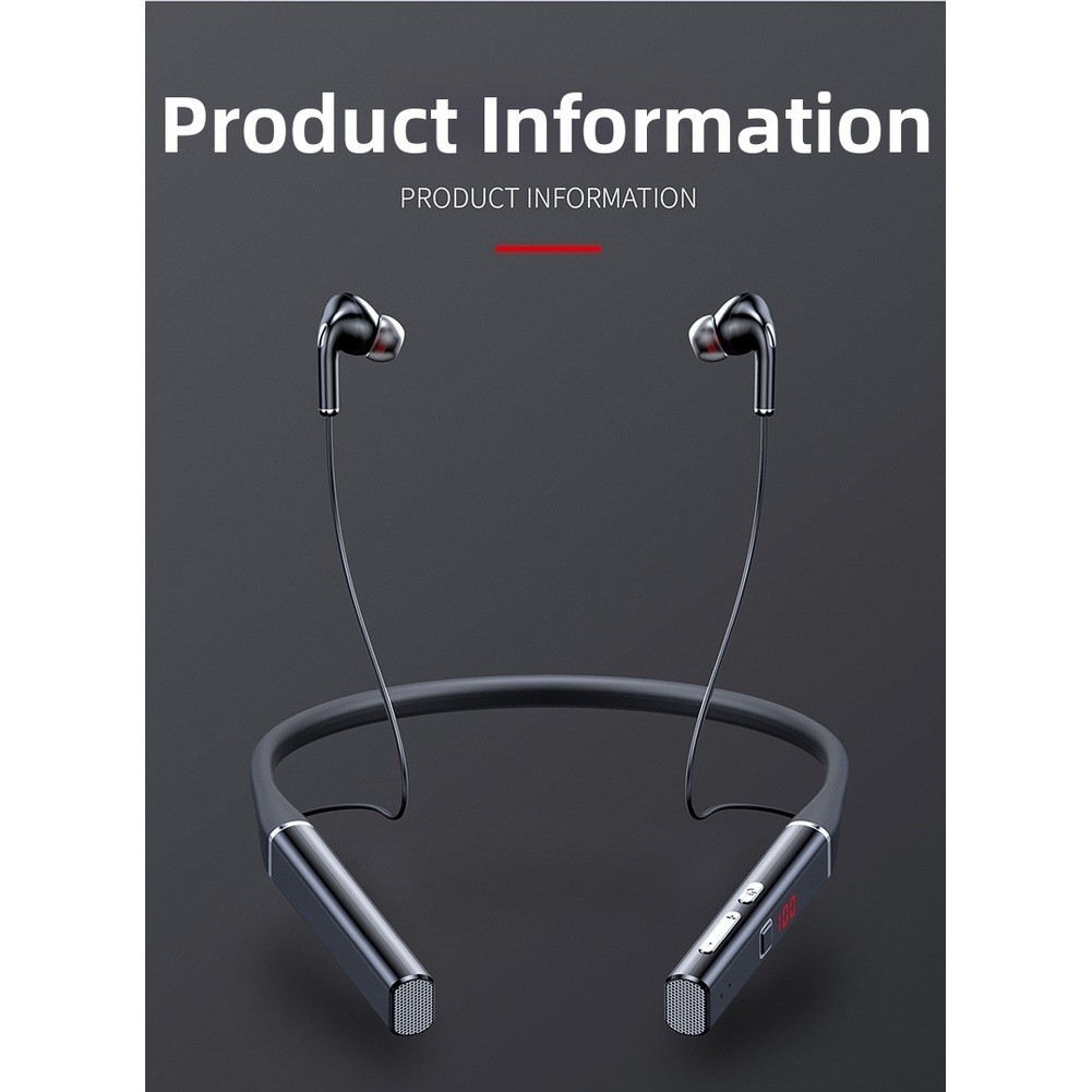 Wireless Neckband Headphones with BT 5.0 Stable Connection 10M Range 100H